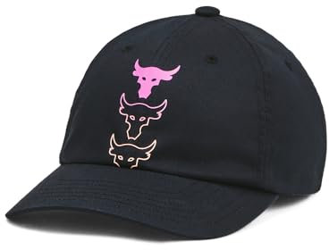 Under Armour Unisex-Erwachsene Project Rock verstellbare Mütze, (003) Black/Vivid Magenta/Flare Orange, Einheitsgr��e