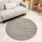 payé Teppich Rund - 160x160cm - Taupe - Boho Style - Modern - Flachflor Wohnteppich Schlafzimmer Deko