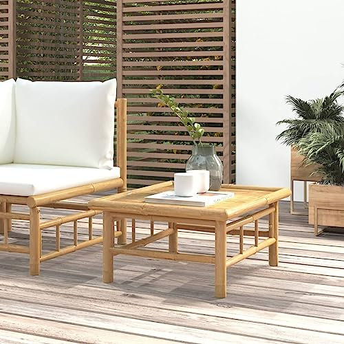 ARKEM Gartentisch 65x55x30 cm Gartentische Terassentisch Garden Table TerrassenmöBel Balkontisch Bambus