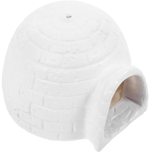 OUNONA Arktisches Iglu-Aquarium Polar-iglu-Dekoration Iglu-Modell-spielset Fischhaus Iglu-Figuren Kleines Iglu Für Tank Polarfiguren Sandkasten Harz Weiß Karikatur