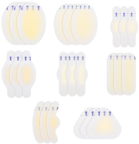 24 Pièces Invisible Blister Plasters Bandages, Pansement Ampoule 8 Tailles, Blister Plasters Pansements Ampoules, Pansements Hydrocolloïde Gel Bandages pour Prévention et Soin des Ampoules au Pied