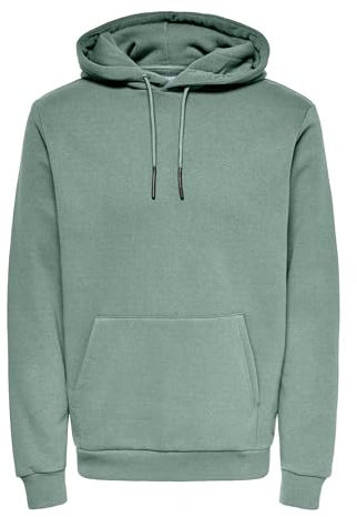 Herren O&S Weicher Kapuzen Pullover Basic Sweatshirt Hoodie Jumper Sweater ONSCERES, Farben:Pastell-Grün, Größe Pullover:XXL