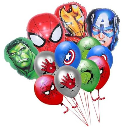 12 Stück Luftballons Geburtstag, Folienballon, Latex Ballons, Ballons Geburtstag Kinder, Niedliche Cartoon Party Luftballons, Theme Party Supplies für Jungen und Mädchen Party Decoration