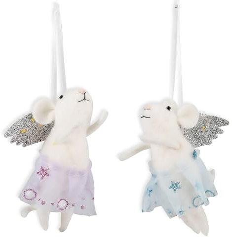 Trimits Needle Felting Mice Kit – Christmas Tree Decorations for Kids & Adults, Complete Craft Kit with Instructions, Wool Felt Set for Beginners, Homemade Gifts & DIY Baubles Embellishments