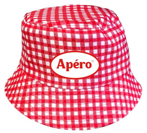 Bob Apéro® | Chapeau Motif Vichy | Taille Unique Adulte | Picnic, Camping, Barbecue, Soirées Déguisées | 100% Fun | OriginalCorner®