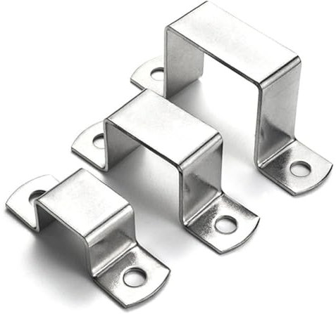 Schlauchschellen aus Edelstahl, 304 Edelstahl, verdickt, quadratisch, rechteckig, M-förmig, U-förmig, Sattelklemme, Schnalle, Halsreif, Ohm-Schlauchkarte(60x60mm)