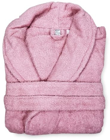 Tex family ACCAPPATOIO in Spugna a SCIALLE Senza Cappuccio ROSA in Puro Cotone Made in Italy - M