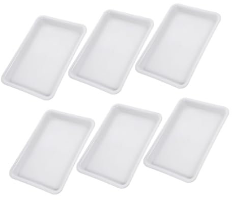 Sosoport 6pièces Plateaux Rectangulaires pour Pots De Fleurs Plateau De Récupération Eau Plastique Réutilisable Résistant pour Culture Pot Protection des Surfaces