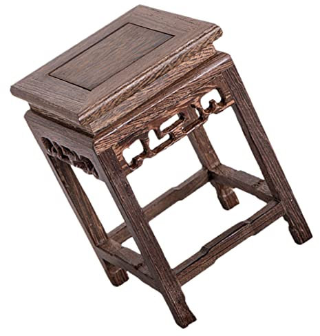 OFFSCH Antikes Holz Blumenregal Mittel Chinesischer Pflanzständer Aus Robustem Hartholz Vintage Vasenständer Für Wohnzimmer Flur Und Innenbereiche Platzsparend Und Tragbar