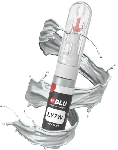 BLU Lackstift Auto kompatibel für Audi LY7W Silber SILBERSEELICHTSILBER | Auto Lack Reparatur 2in1 Ausbesserungslack Pinsel + Nadel
