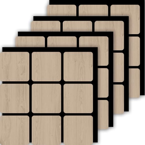 dedeco Akustikpaneel Block 4er-Set - Farbe Oak | Schallabsorption, Lärmschutz, Wandverkleidung & Deckenpaneel | Holzoptik, Schalldämmung, Akustikverbesserung | Dekoratives Design, Raumakustik