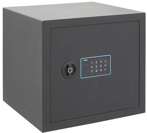 ARREGUI Blue 650160 Caja Fuerte de Acero con Cerradura Electrónica | 38x35x36 cm | 42 L | Caja de Seguridad para Casa y Hogar | Teclado con Códigos Programables | con Llave de Emergencia | grafito