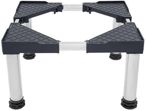 TONFEION Waschmaschinen Untergestel, Waschmaschinensockel, Multifunktionale Waschmaschinenständer, Podest für Waschmaschine und Trockner, Verstellbare Breite Höhe 42-65cm, 29-31cm (Grau)