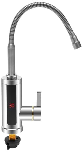 Robinet de cuisine électrique avec chauffe-eau instantané chauffant à 360° 220 V pour cuisine, jardin, salle de bain, caravane, camping, chauffage intelligent, robinet avec chauffe-eau instantané,