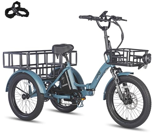 Fafrees F20 Mate E Bike Dreirad für Erwachsene Strassenzulassung [ Offiziell ] Damen Ebike Herren 180kg, Fat Elektrofahrrad 48V, Elektro Fahrrad 3 Räder für Senioren, elektrisch 3 Rad Fahrrad faltbar