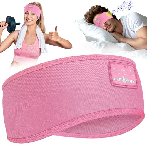 MUSICOZY Schlafkopfhörer Bluetooth, Schlaf Kopfhörer Seitenschläfer Kabellos Sport Kopfhörer Stirnband 16+STD für Yoga/Training/Reisen/Schlaflosigkeit,Tech Gadgets für Männer/Frauen