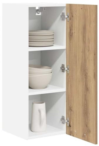 vidaXL Hängeschrank Artisan-Eiche und Weiß 30 x 31 x 80 cm