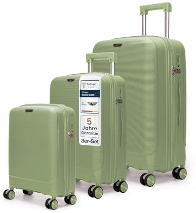 4FLY Leichter Hartschalen-Reisekoffer Set 3-teilig (M/L/XL) – Koffer Set mit TSA-Schloss, 4 Spinner-Doppelrollen & Aluminium-Teleskopgriff, Reisegepäck Set mit Handgepäck & Aufgabegepäck