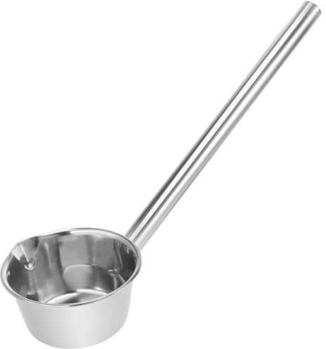 Abaodam Edelstahl Wasserschöpfkelle mit Langem Griff 12cm Suppenkelle für Garten und Küche mit Ausguss und Präzisionsgeschweißtem Stiel