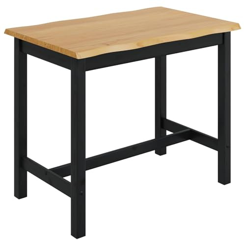 KNERPWD EKAI Stehtisch, Schwarz, 112 x 70 x 91 cm, Kiefernholz, massiv | Urbanes industrielles Design, einzigartiger Rand, langlebige Lackierung, pflegeleicht