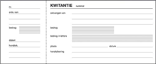 Sigel Expres Quittungsbuch holländisch 84x205 mm 5x100 Blatt | 40030, aus nachhaltigem Papier, Format 84x205 mm, 5 Bücher mit je 100 Blatt