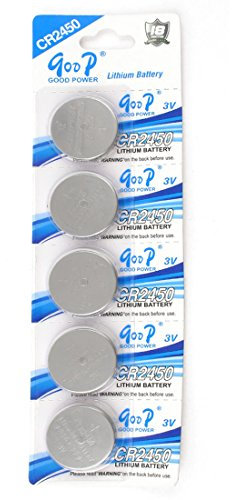 Pila A Bottone CR2450 DL2450 BR2450 Set Di 5 Batterie 3V Lithium