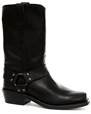 Grinders Renegade Hi Unisex Stivali di Pelle Nera da Cowboy Motociclisti Occidentali Stivali Alti 46