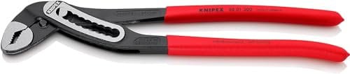 Knipex Alligator Pinza Regolabile per Tubi e Dadi Bonderizzata Nera, Rivestiti in Resina Sintetica Antiscivolo 300 Mm (Confezione Self-Service/Blister) 88 01 300 Sb