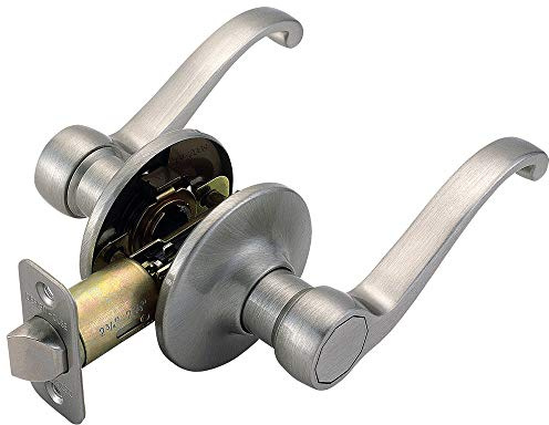 Design House 781831 Scroll 2-Way Latch Passage Door Handle, Adjustable Backset, Satin Nickel Finish