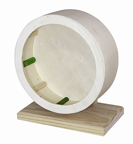 Elmato 10584 Holzlaufrad Nagerlaufrad für Hamster Mäuse Ratten Degus aus Naturholz 29 cm