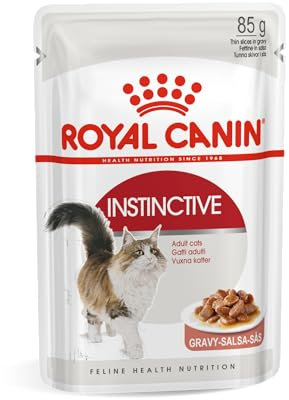 Royal Canin Instinctive Gravy | 12 x 85 g | Nassfutter für ausgewachsene Katzen | Kleine Stückchen in Soße | Zur Unterstützung eines gesundes Lebensstils