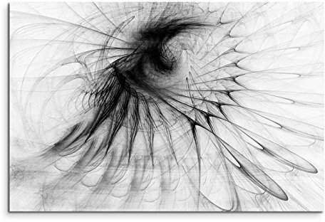 Abstrakt 1476-120x80cm SCHWARZ-WEISS Bilder - Wandbild Kunstdruck in XXL Format - Fertig Aufgespannt – TOP - Leinwand