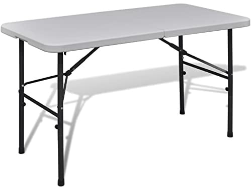 vidaXL Gartentisch Klappbar 122 cm HDPE Weiß