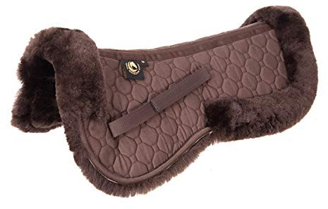Merauno Lambskin Half pad- Lammfell Sattelkissen Braun (M)