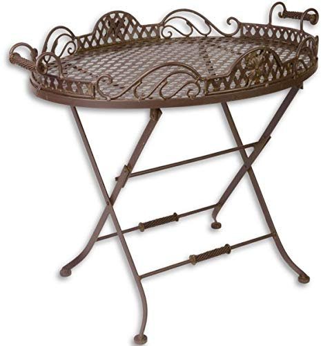 Casa Padrino Jugendstil Garten Tisch Braun Breite 56 cm x H. 66 cm - Art Deco Möbel