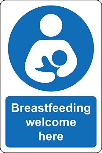 Breastfeeding welcome here sign - Self adhesive sticker 200mm x 150mm