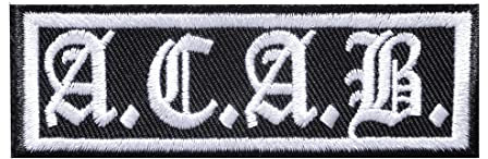 Catch the Patch Biker Zitat Spruch A.C.A.B. - (Größe: 9 x 3 cm) – Stickpatch – Ideal für Kutte, Rockerjacke, Jeansweste, Kleidung & Accessoires – Robuster Patch für Erwachsene