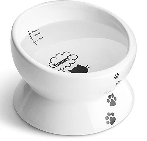 Y YHY Cat Bowls, 50 OZ Raised Cat Bowl, 15° Tilted Elevated Cat Bowl, Premium Ceramic Pet Dishes & Bowls, Cat Food & Water Bowls, Cat Feeding Bowls for Cats & Small Dogs, Dishwasher Safe