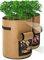 Cefrank Pflanzen Tasche, 2er Kartoffel Pflanzsack Pflanzbeutel 10 Gallonen mit Griffen und Sichtfenster Klettverschluss - 30 x 40cm (Braun)