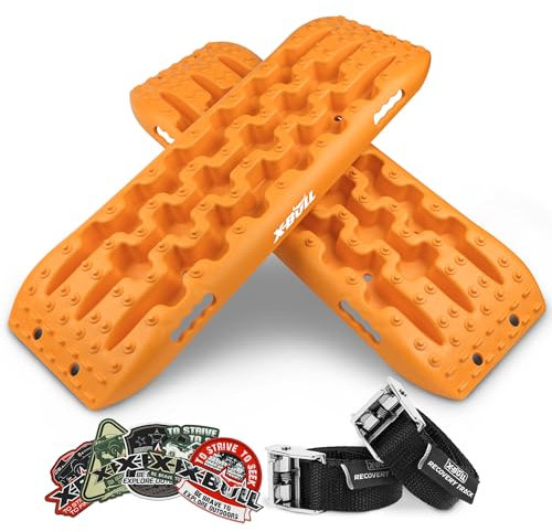X-Bull Nueva Escalera de tracción de recuperación para neumáticos para Arena, Nieve, Barro 4WD (Naranja)