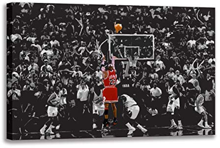 Michael Jordan 98 Finals Last Shot Leinwandgemälde Wandkunst Poster Drucke für Wohnzimmer Heimdekoration Fan Geschenk (100 x 160 cm (ungerahmt)