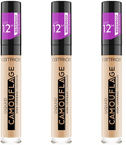 Catrice Liquid Camouflage High Coverage Concealer, Abdeckstift, Nr. 036 Hazelnut Beige, nude, für Mischhaut, für unreine Haut, langanhaltend, vegan, ölfrei, wasserfest, 3er Pack (3 x 5ml)