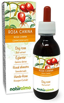 Rosa canina (Rosa canina) Gemmoderivato analcoolico da giovani getti freschi Naturalma - Estratto liquido gocce 120 ml - Integratore alimentare - Vegano