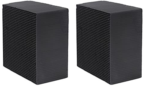 UKCOCO 2pcs Fish Tank Filter Water Purifier Cube, Honeycomb Activated Carbon Aquarium Filtration Cleaning Cubes for Clear Water, Odour Control & Murky Water Purifier for Pond, Water Trough and Tank