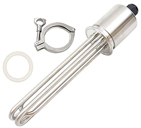 JINGERL 2Tri-clamp(OD64) 220V/380V 6KW SUS304 Electric Water Heating Element Immersion Heater For Brewing (Color : Heater clamp, Size : 220V)