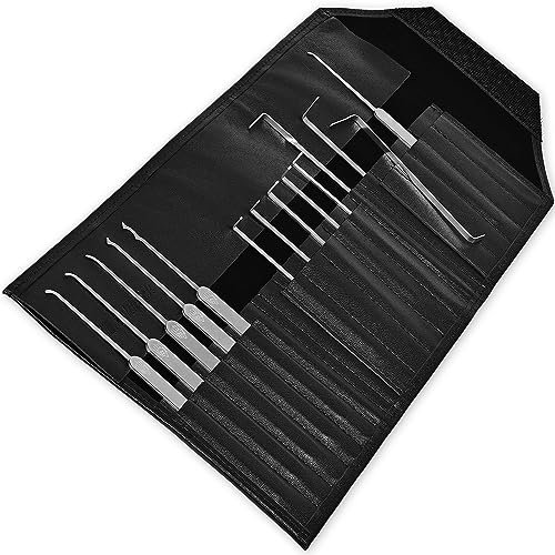 MULTIPICK ELITE 14 Lockpicking Set [14 Teile | 0,6 mm] Lockpick Tool, Schlösser knacken - Lock Picks inkl. Spanner - Schloss picking - Profi Dietrich Set - Profi Lockpicking Kit - Pick Set Kit