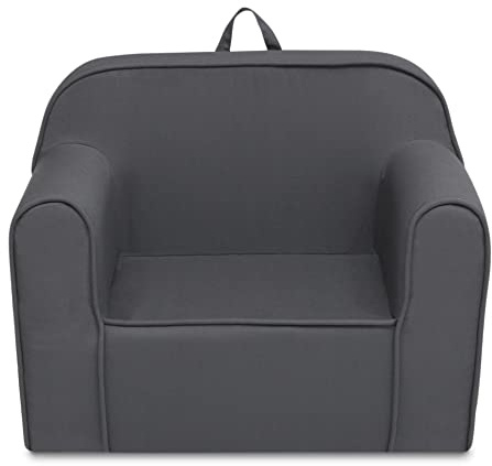 Delta Children Cozee Chair for Kids for Ages 18 Months and Up, Dark Grey