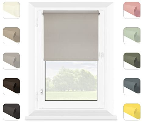 MARDOM Rollos für Fenster Ohne Bohren - Klemmfix Rollo - Mini Rollos für Fenster - Rollo Ohne Bohren - Fenster Rollos für Innen (Grau, 105x215 cm (Stoffbreite: 101))