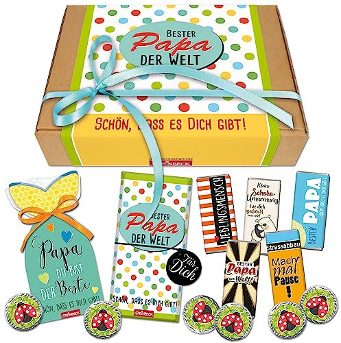 STEINBECK Geschenkbox - Bester Papa - Schokolade Geschenk von Herzen Geburtstag Vatertag Papi Vater Vati Dad
