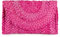 Syrads Sac à main d'embrayage de soirée en paille pour femme Sac à main de plage d'été Sac d'enveloppe tissé en paille,Rose
